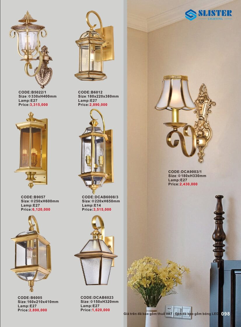 Catalogue đèn trang trí Slister Lighting