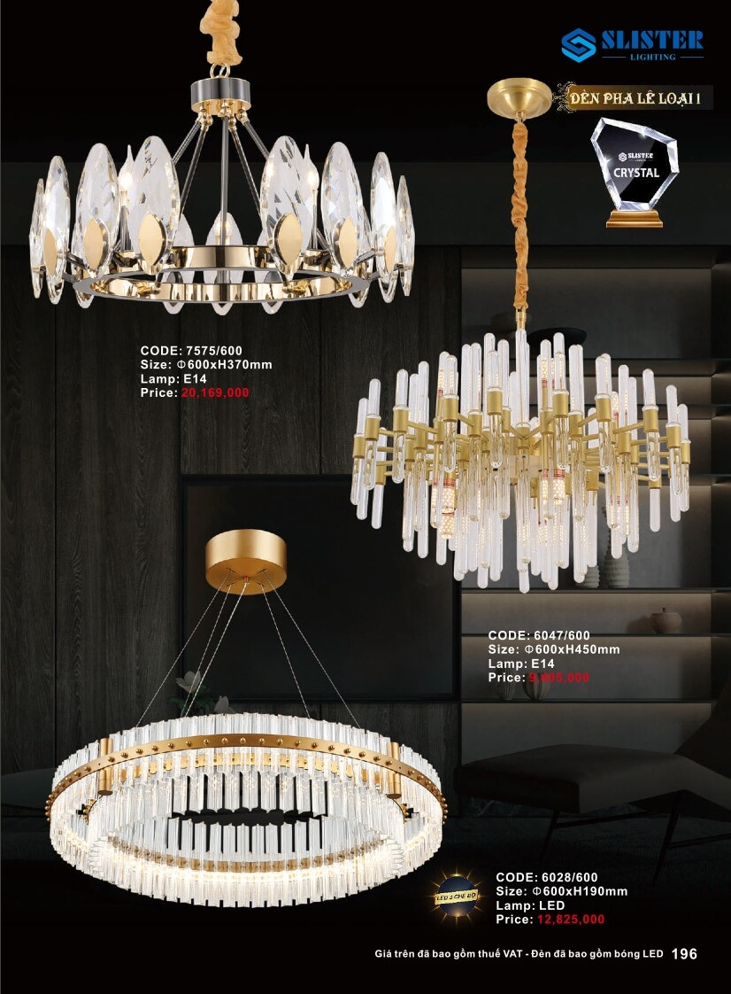 Catalogue đèn trang trí Slister Lighting