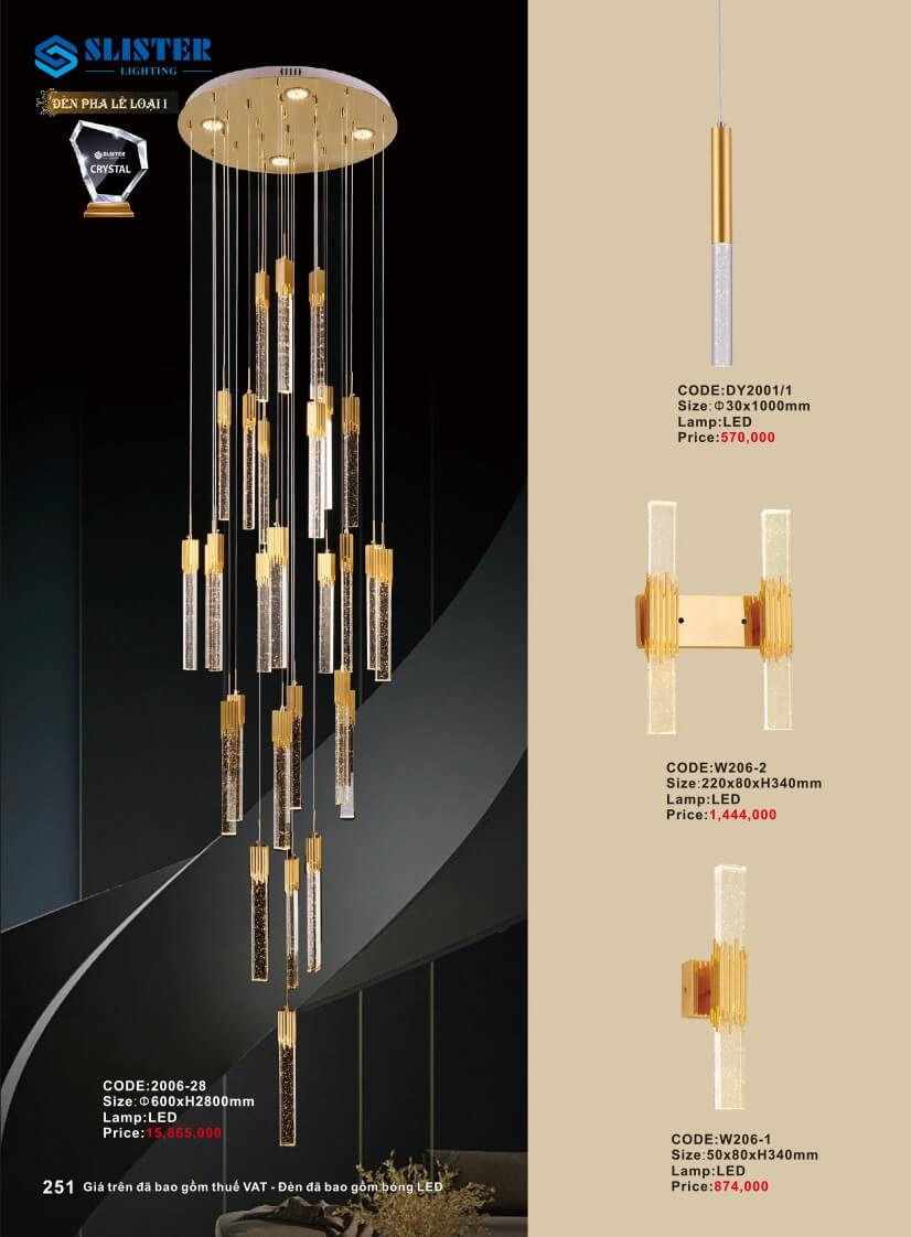 Catalogue đèn trang trí Slister Lighting