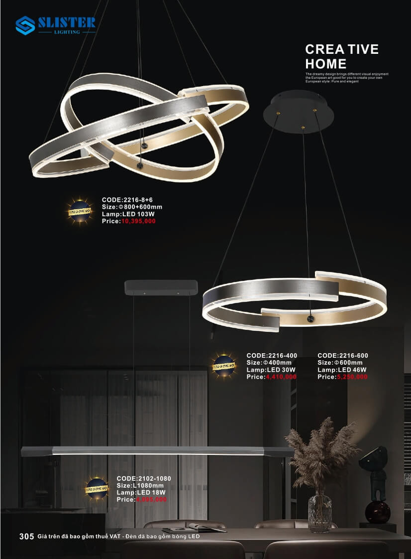 Catalogue đèn trang trí Slister Lighting