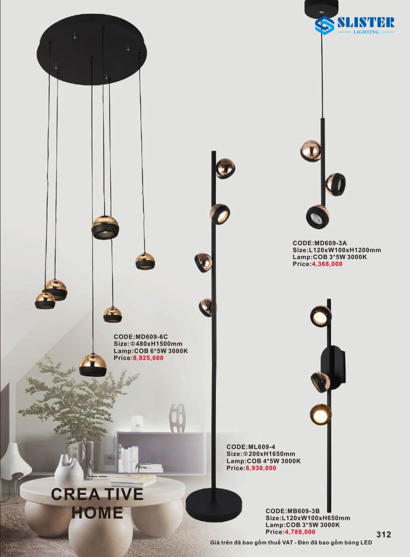 Catalogue đèn trang trí Slister Lighting