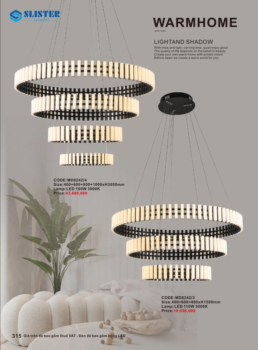 Catalogue đèn trang trí Slister Lighting