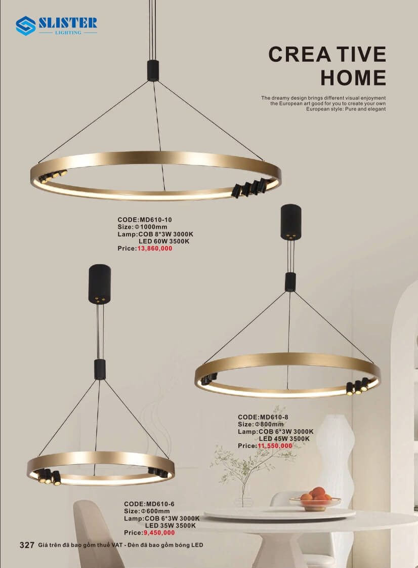 Catalogue đèn trang trí Slister Lighting