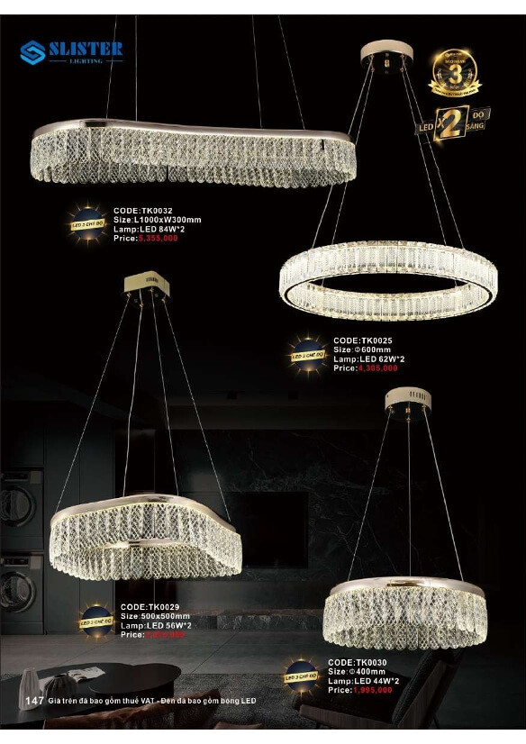 Catalogue đèn trang trí Slister Lighting