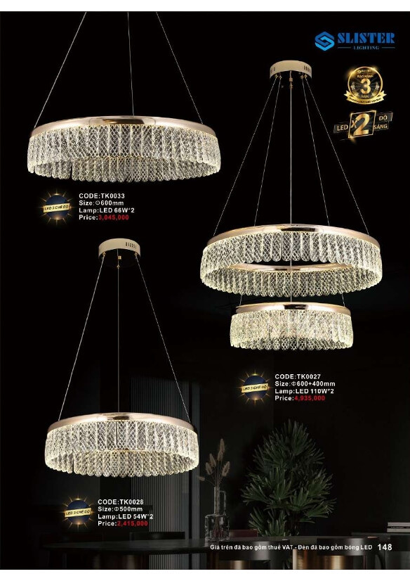 Catalogue đèn trang trí Slister Lighting