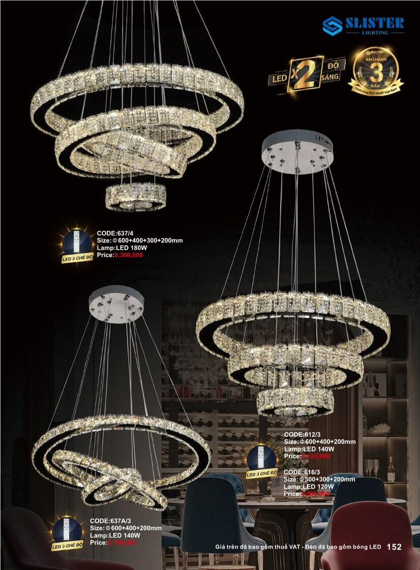 Catalogue đèn trang trí Slister Lighting