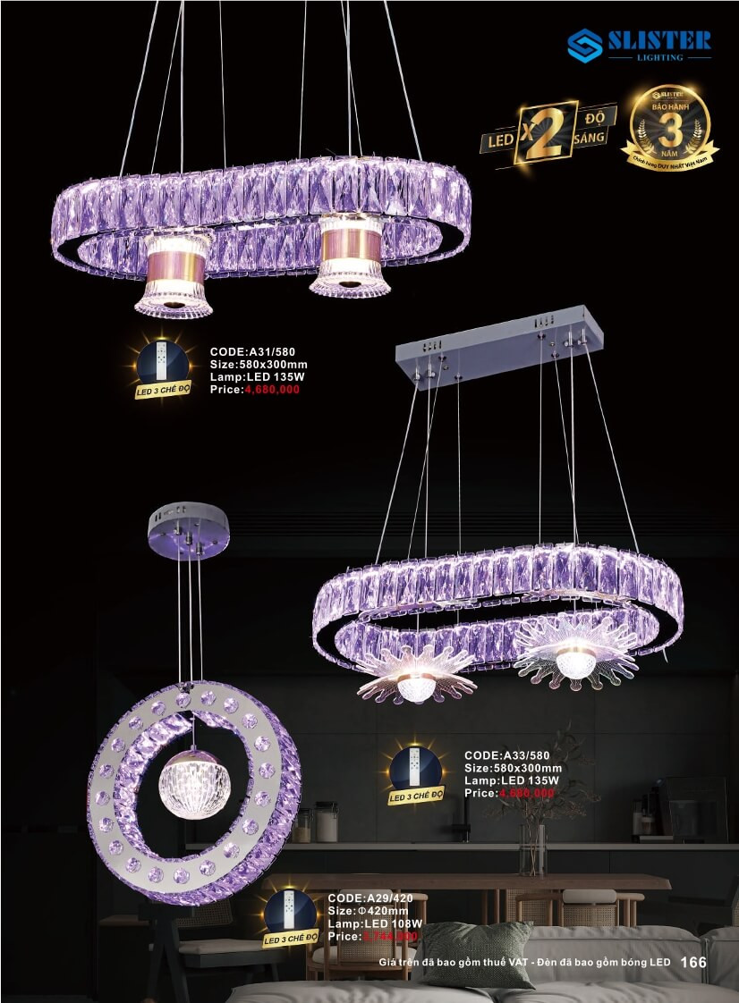 Catalogue đèn trang trí Slister Lighting