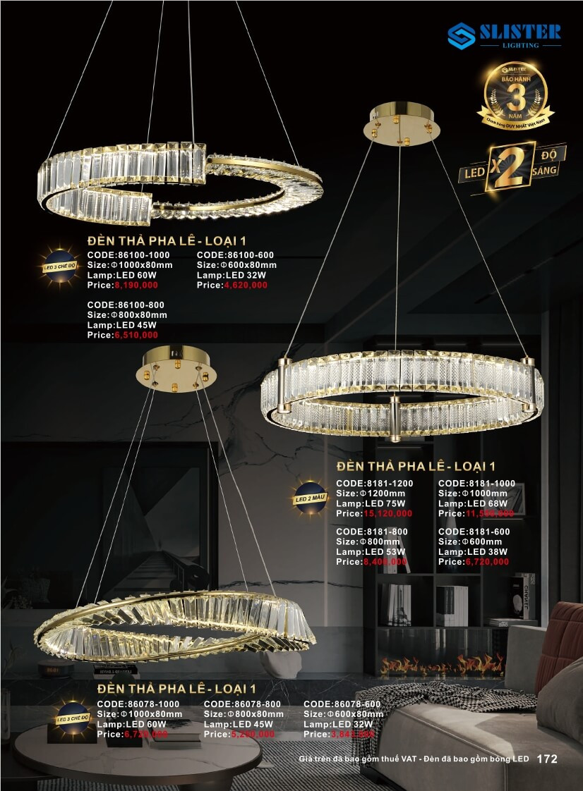 Catalogue đèn trang trí Slister Lighting