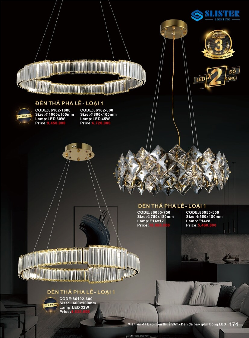 Catalogue đèn trang trí Slister Lighting