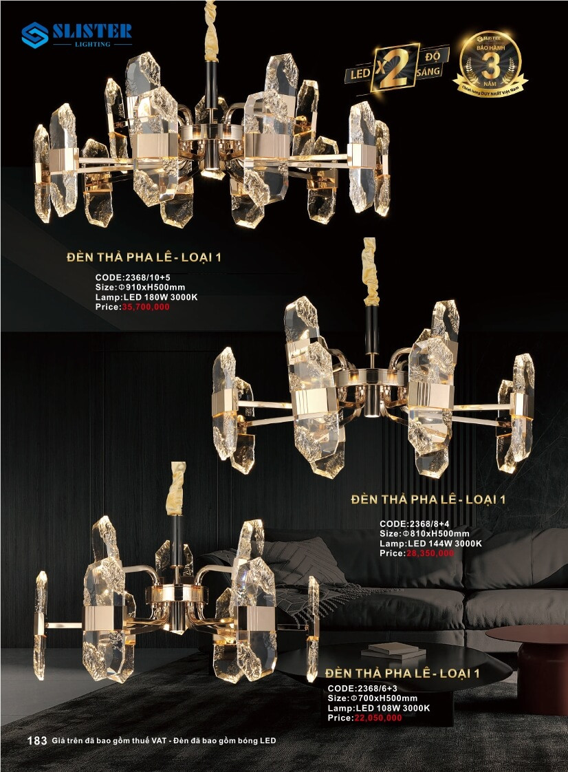 Catalogue đèn trang trí Slister Lighting