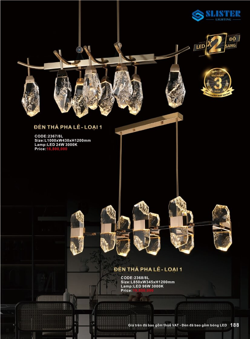 Catalogue đèn trang trí Slister Lighting