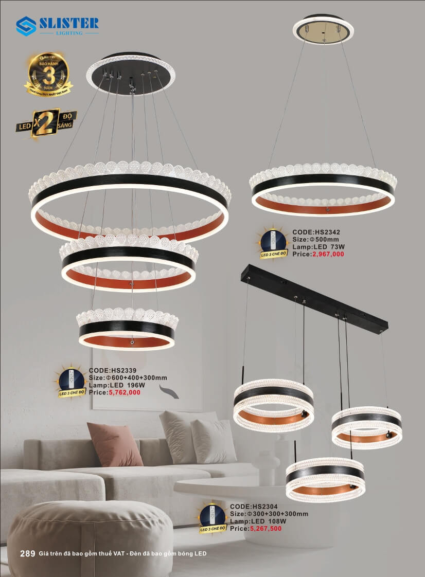 Catalogue đèn trang trí Slister Lighting