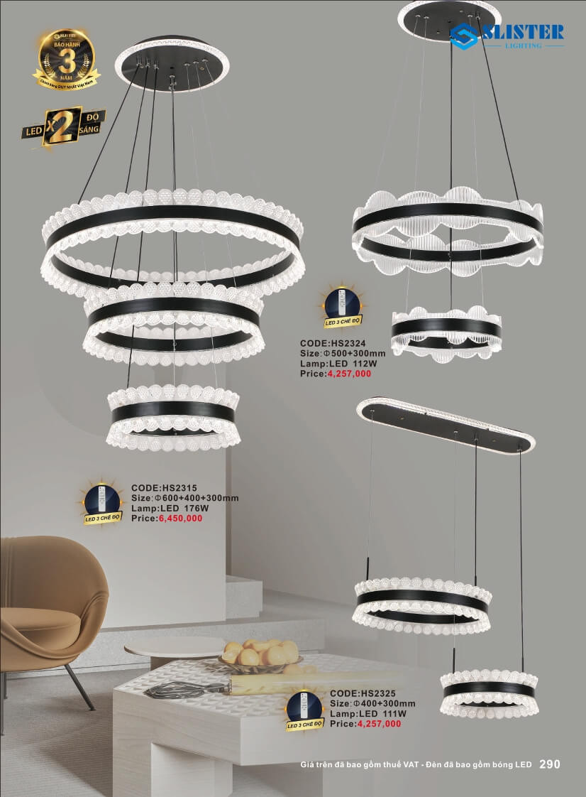 Catalogue đèn trang trí Slister Lighting