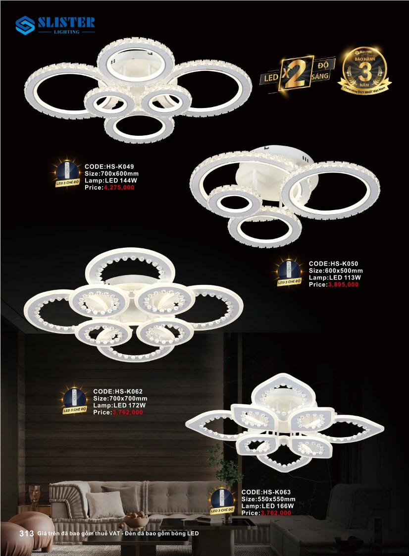 Catalogue đèn trang trí Slister Lighting