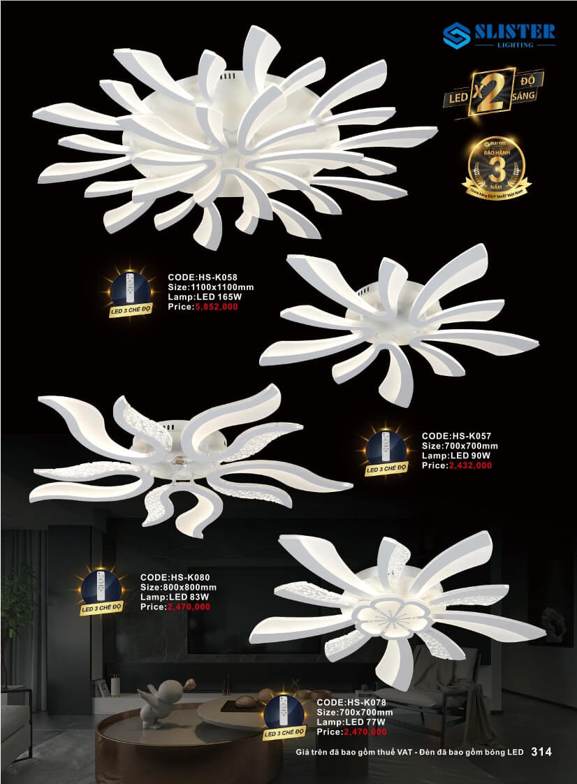 Catalogue đèn trang trí Slister Lighting