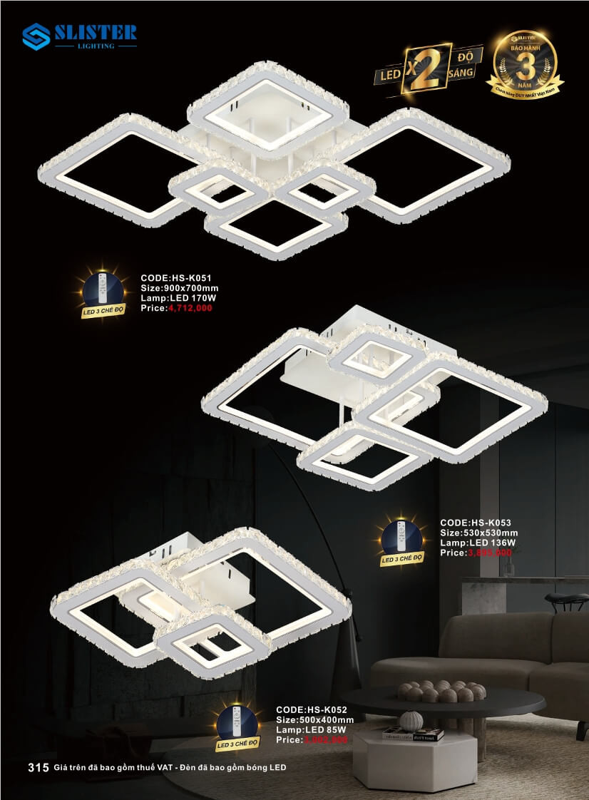 Catalogue đèn trang trí Slister Lighting