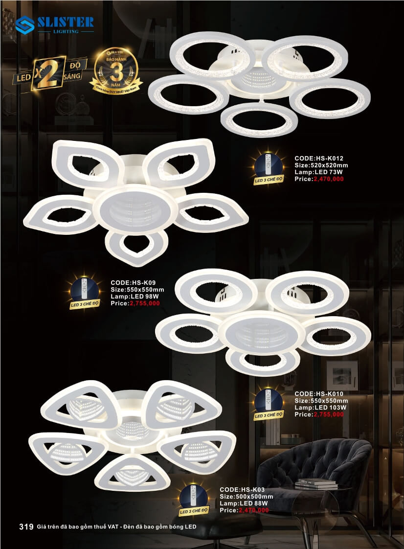 Catalogue đèn trang trí Slister Lighting