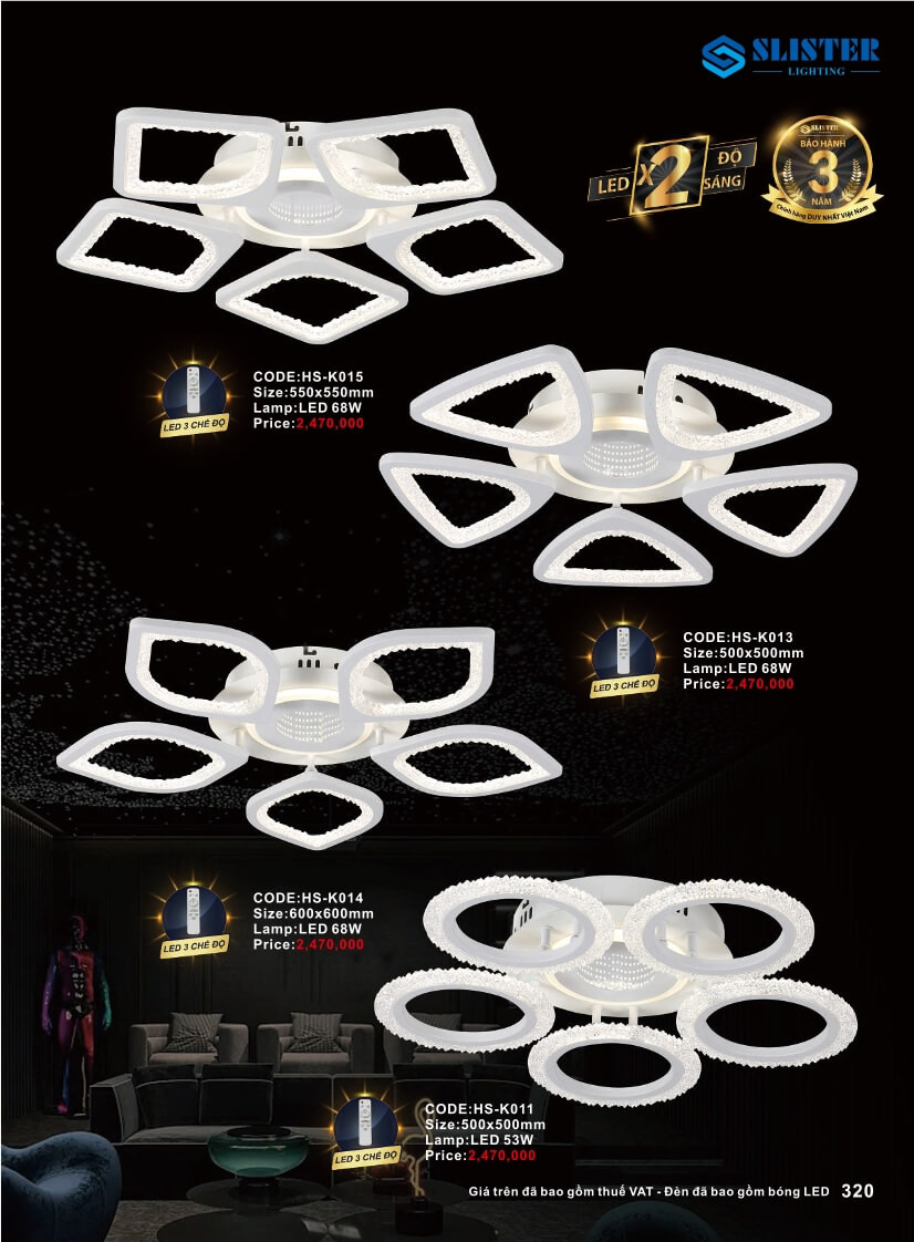 Catalogue đèn trang trí Slister Lighting