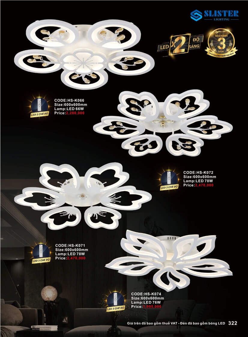 Catalogue đèn trang trí Slister Lighting