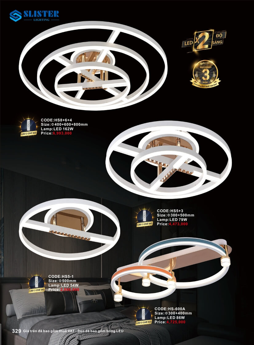 Catalogue đèn trang trí Slister Lighting