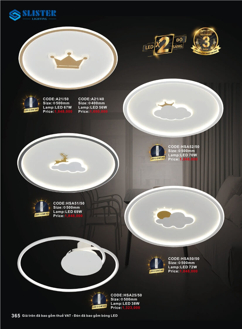 Catalogue đèn trang trí Slister Lighting