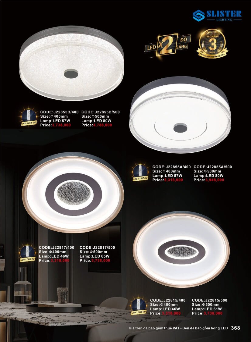 Catalogue đèn trang trí Slister Lighting