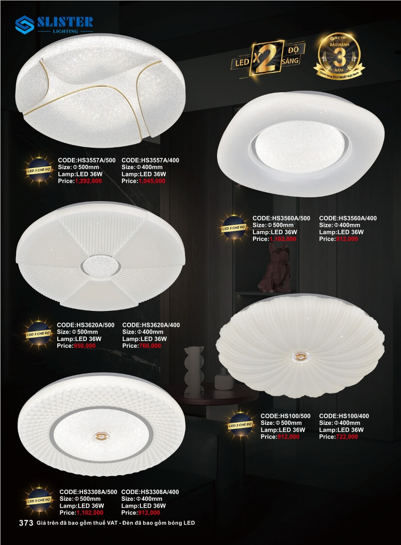 Catalogue đèn trang trí Slister Lighting