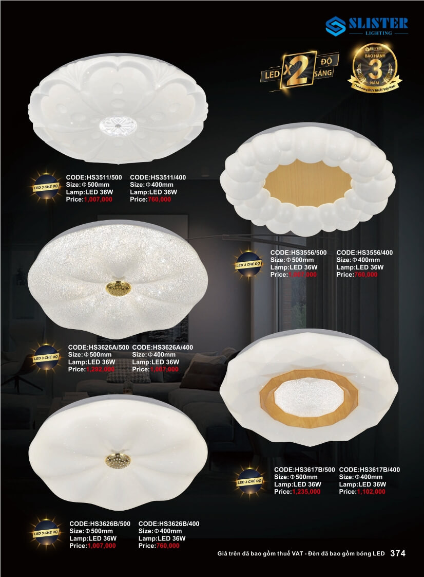 Catalogue đèn trang trí Slister Lighting