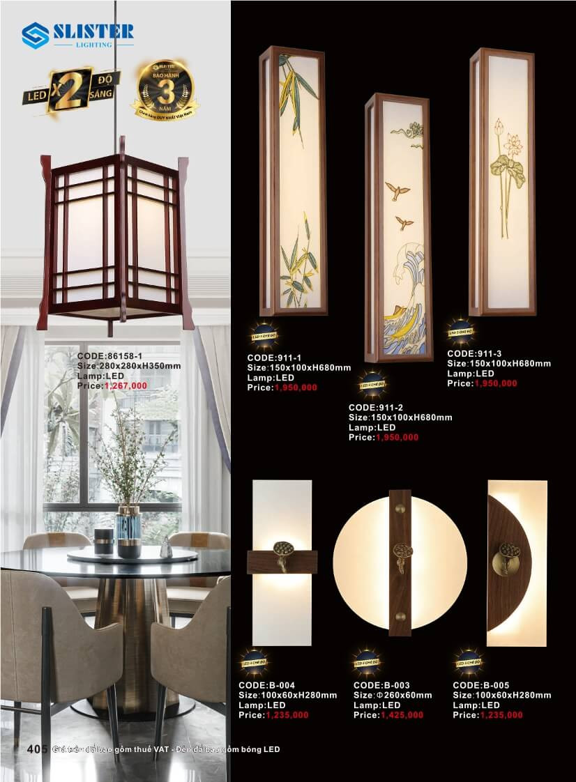 Catalogue đèn trang trí Slister Lighting