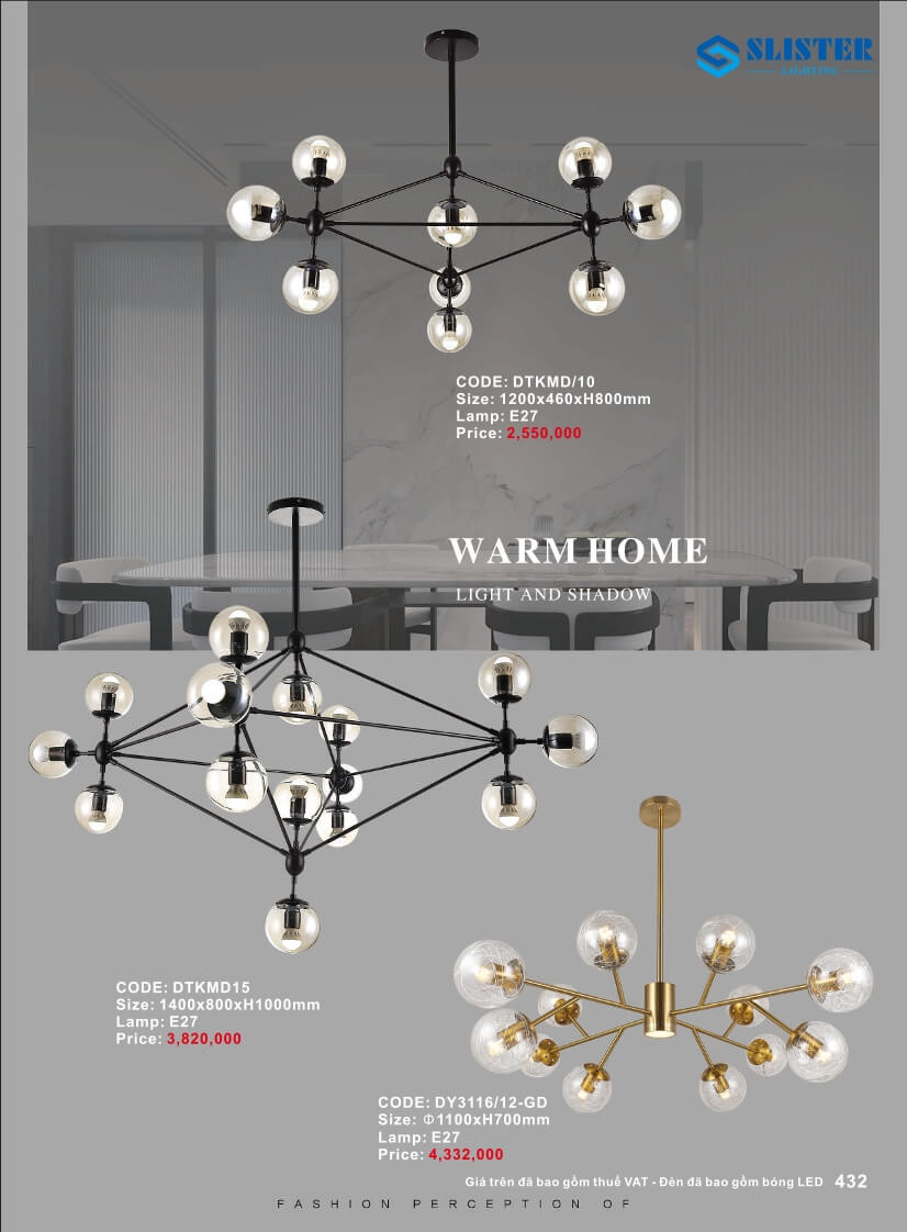 Catalogue đèn trang trí Slister Lighting