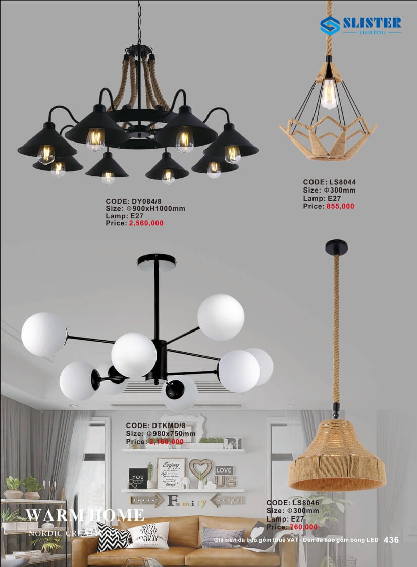 Catalogue đèn trang trí Slister Lighting