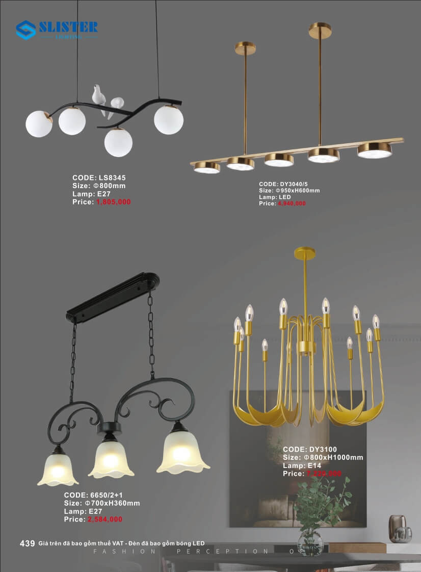 Catalogue đèn trang trí Slister Lighting
