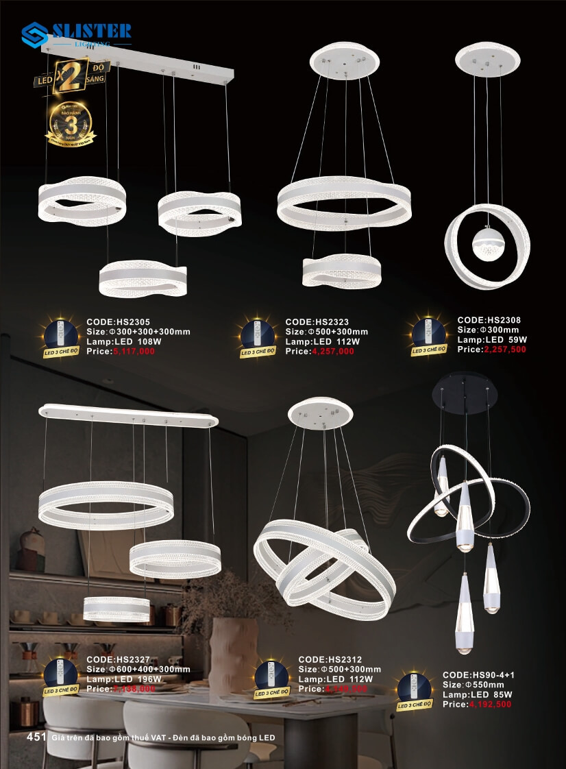 Catalogue đèn trang trí Slister Lighting