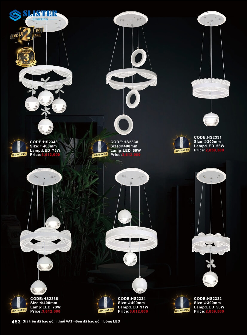 Catalogue đèn trang trí Slister Lighting