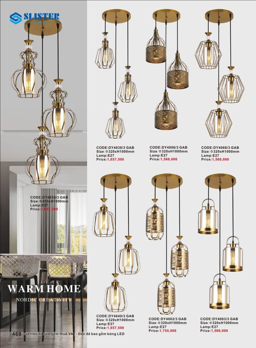 Catalogue đèn trang trí Slister Lighting