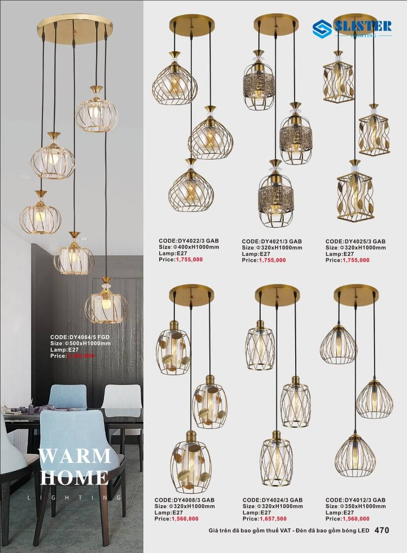 Catalogue đèn trang trí Slister Lighting