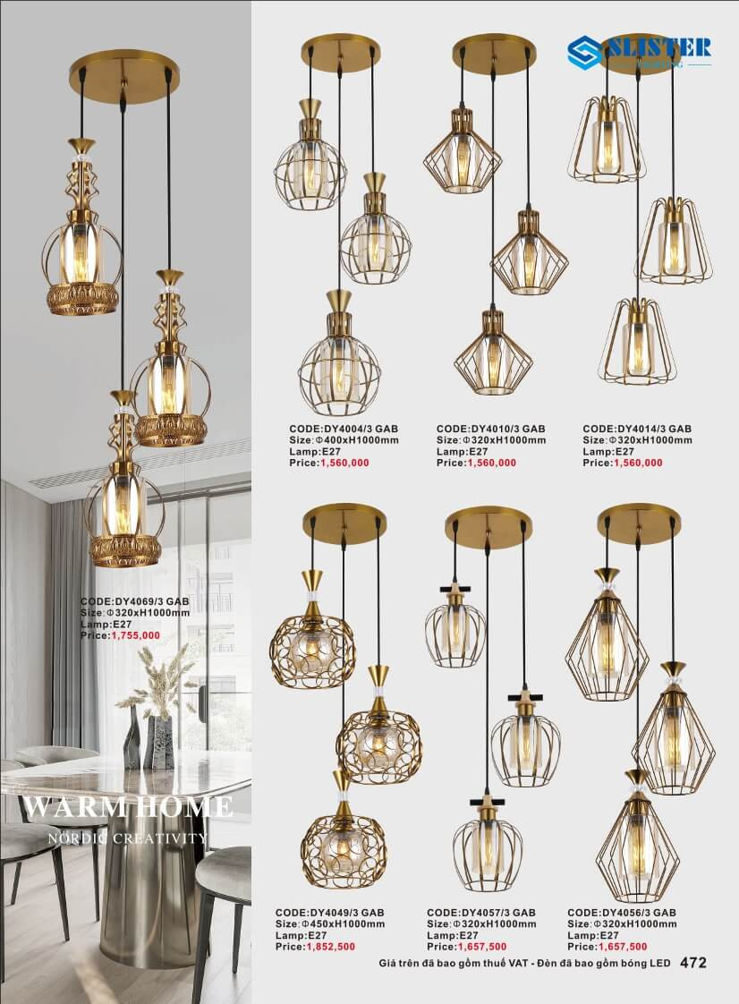 Catalogue đèn trang trí Slister Lighting