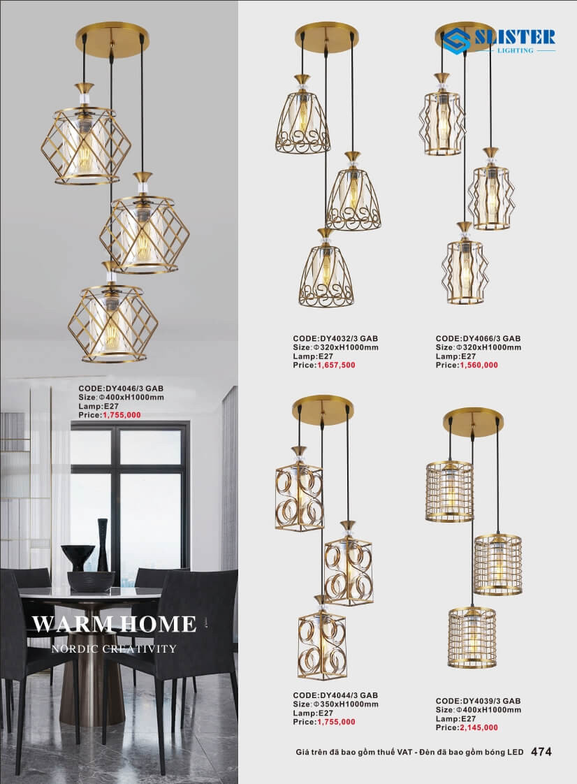 Catalogue đèn trang trí Slister Lighting