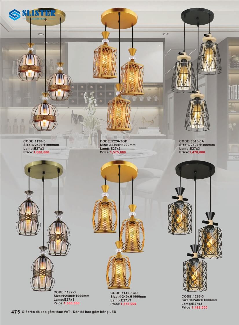 Catalogue đèn trang trí Slister Lighting