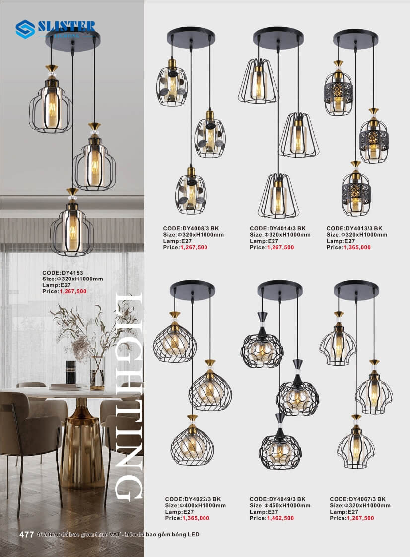 Catalogue đèn trang trí Slister Lighting