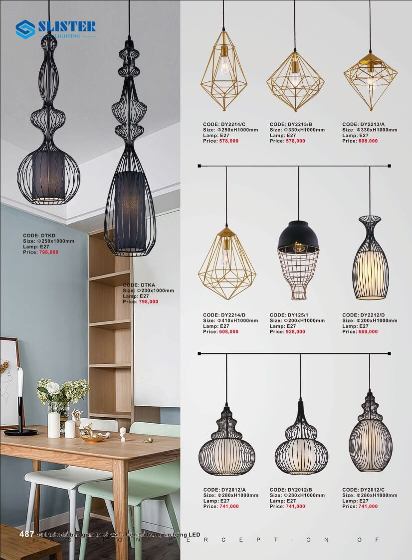 Catalogue đèn trang trí Slister Lighting
