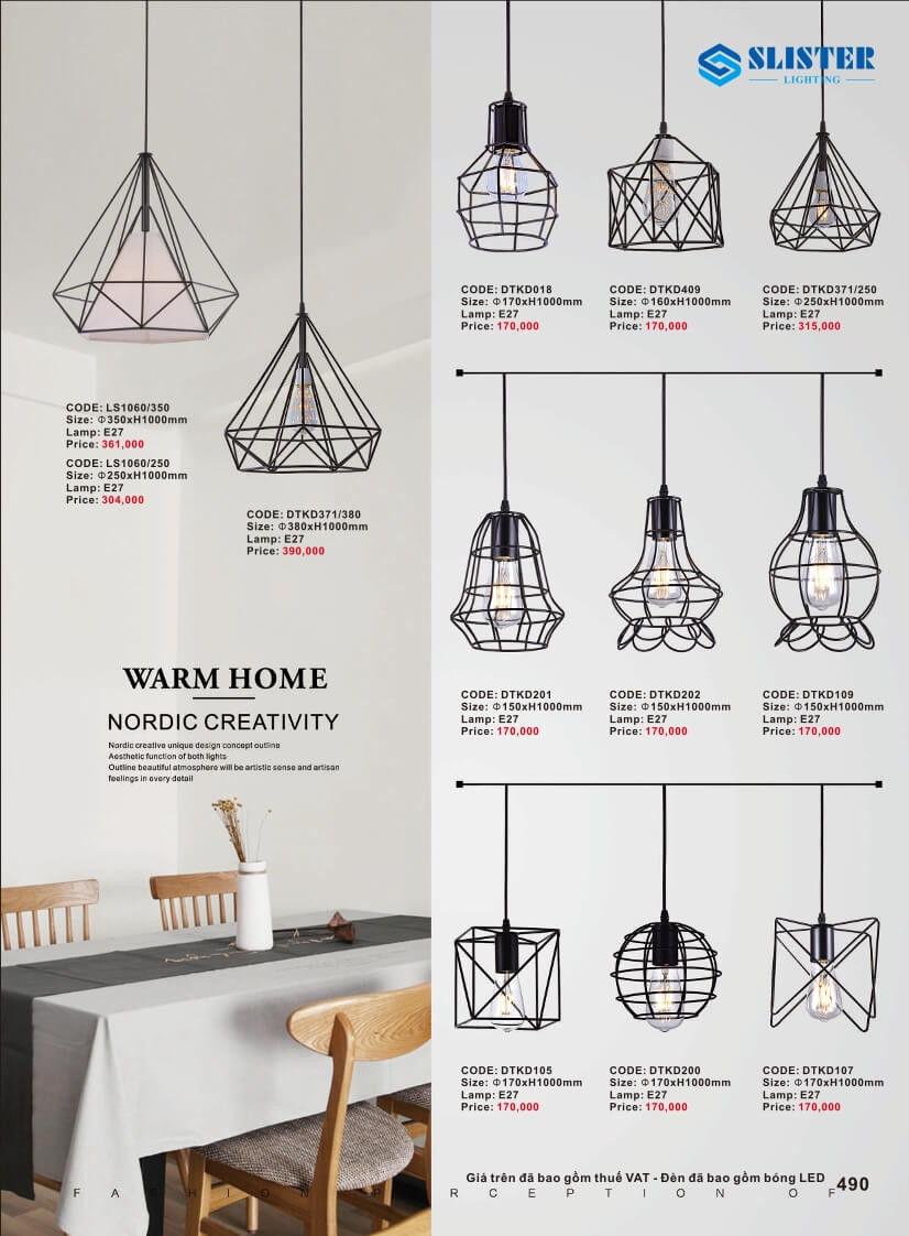 Catalogue đèn trang trí Slister Lighting