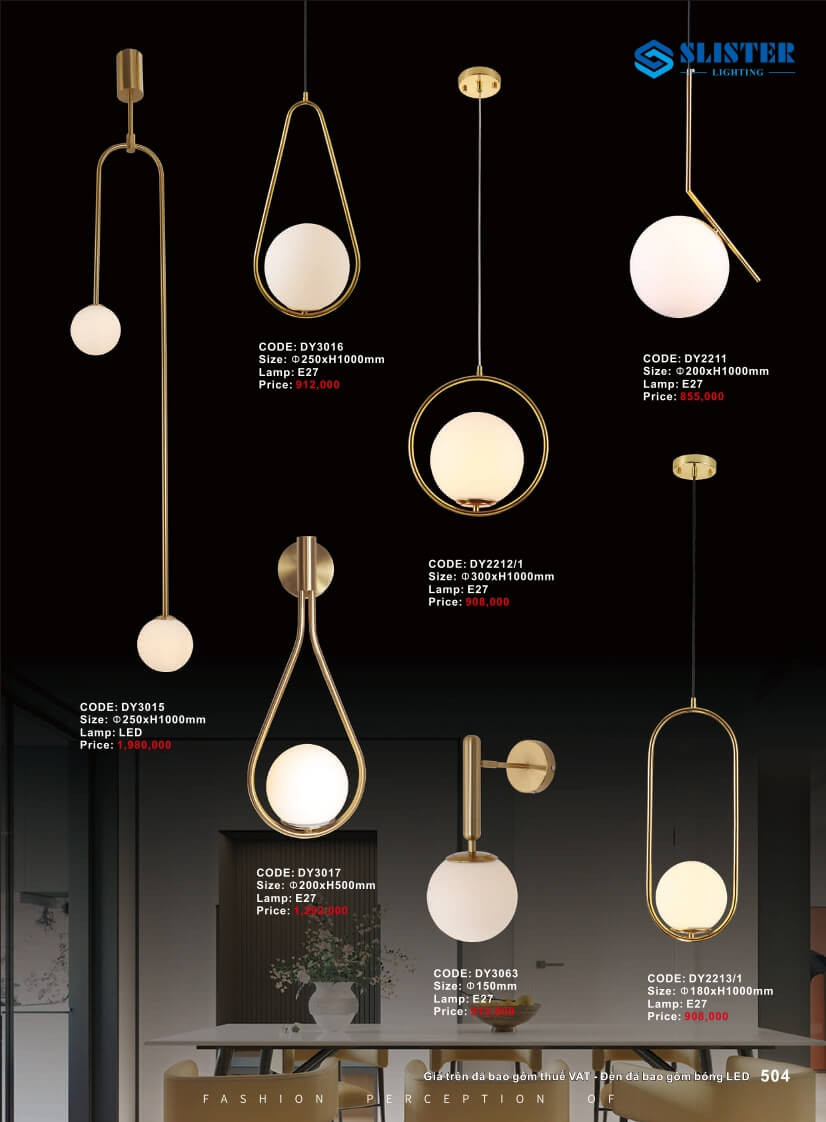 Catalogue đèn trang trí Slister Lighting