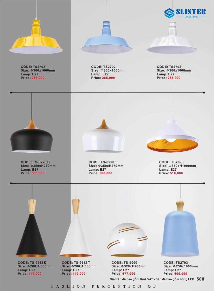 Catalogue đèn trang trí Slister Lighting