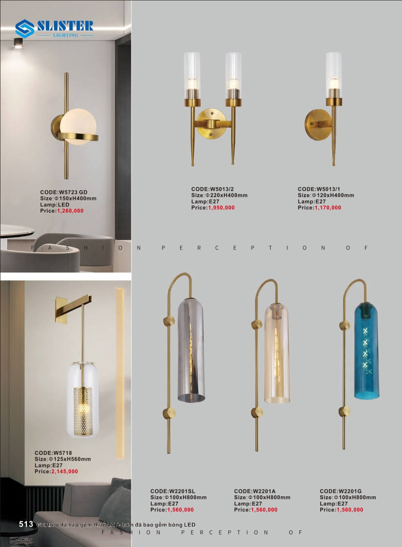 Catalogue đèn trang trí Slister Lighting
