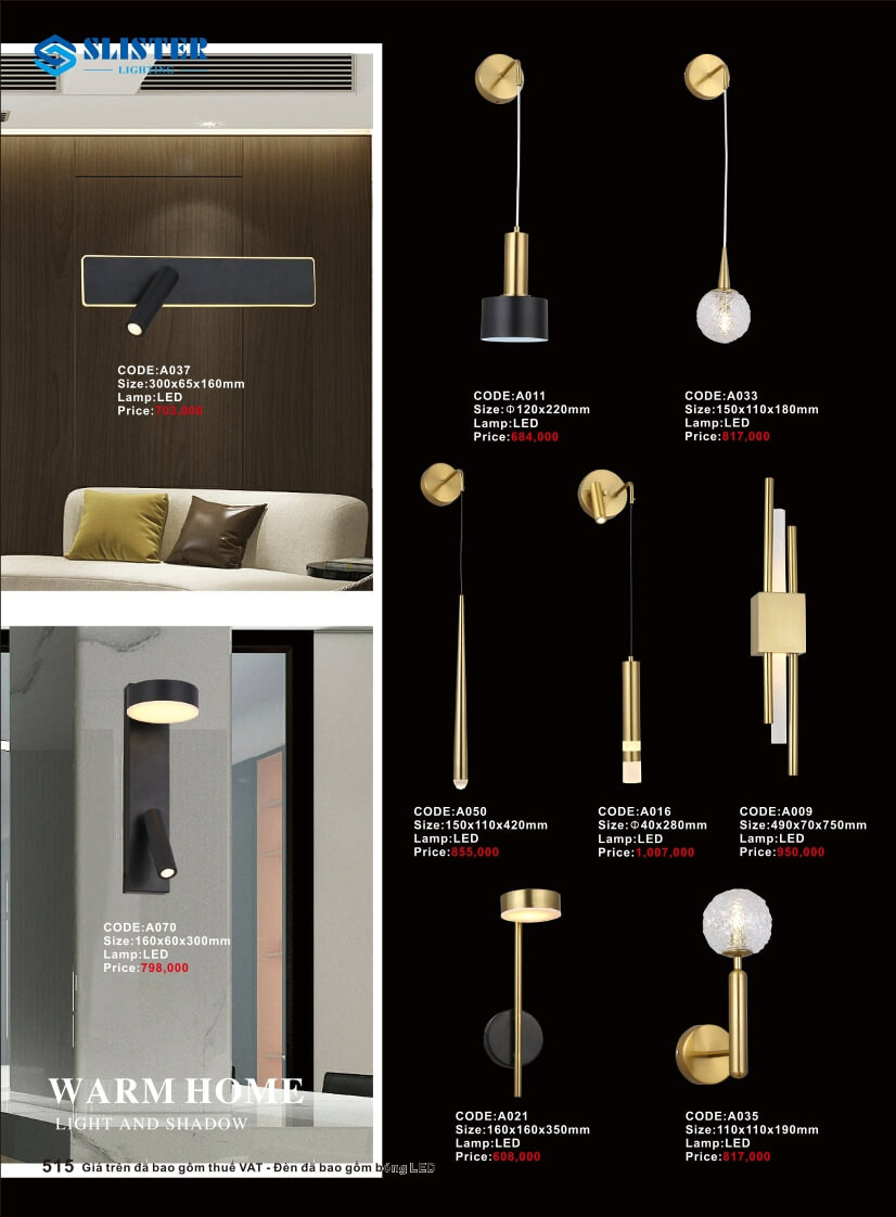 Catalogue đèn trang trí Slister Lighting