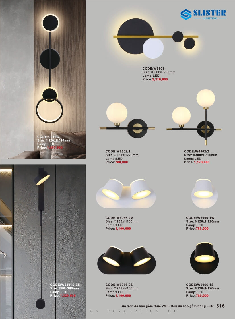 Catalogue đèn trang trí Slister Lighting