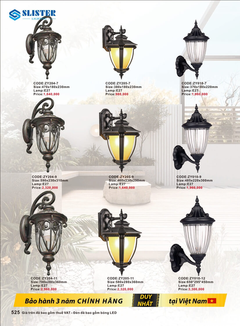 Catalogue đèn trang trí Slister Lighting