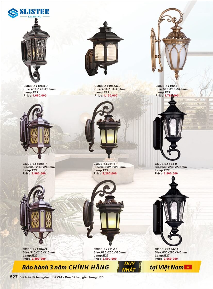 Catalogue đèn trang trí Slister Lighting