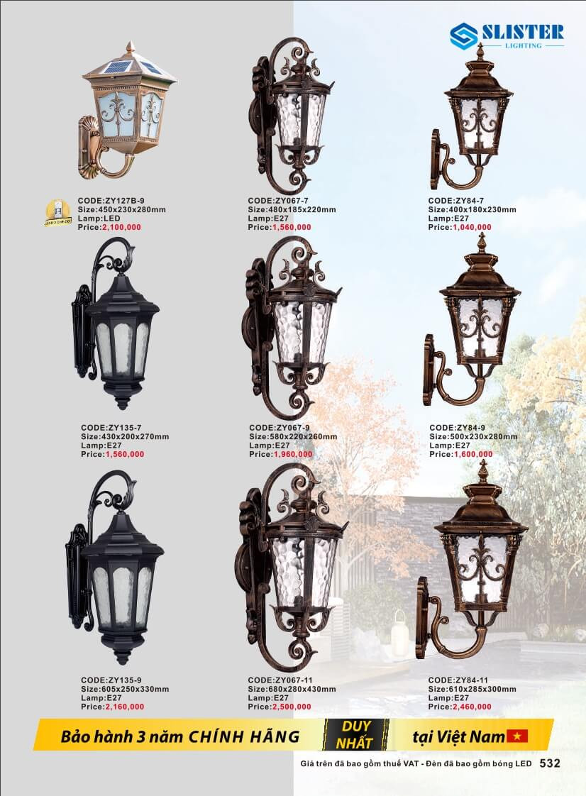 Catalogue đèn trang trí Slister Lighting